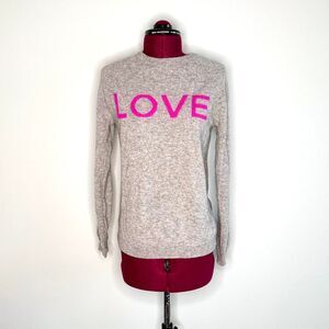Philosophy 100% Cashmere Grey & Pink “LOVE” Sweater Size M